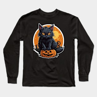 spooky Halloween cat Long Sleeve T-Shirt